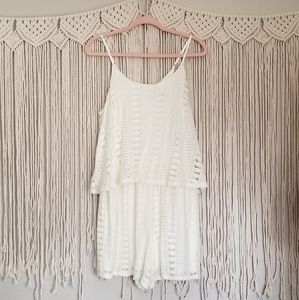 Mossimo cream eyelet lace romper